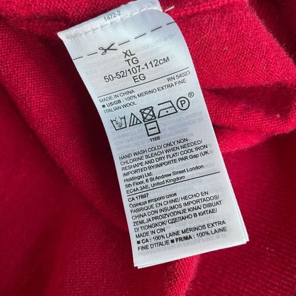 Banana Republic Baruffa Italian Merino Wool Garnet Red Crewneck Sweater XL - Picture 6 of 6